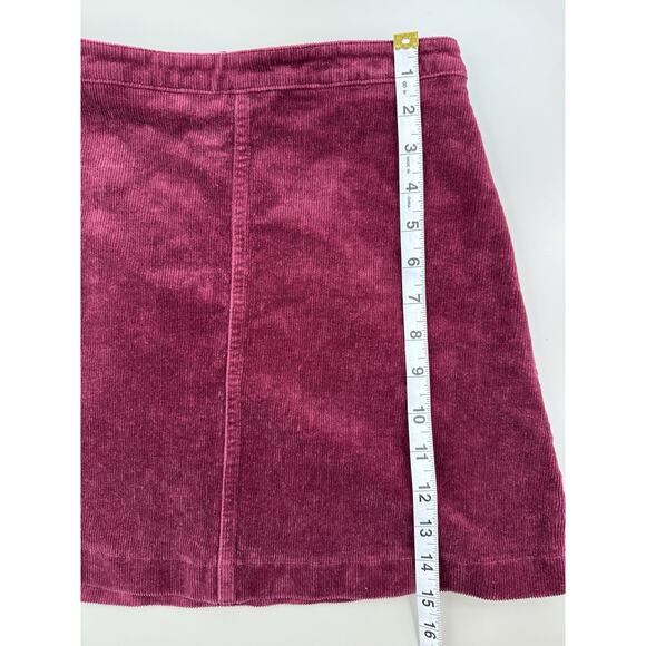 Forever 21 Women’s Corduroy Mini Skirt S Burgundy Pink Fall Retro Boho Cotton - Picture 5 of 10